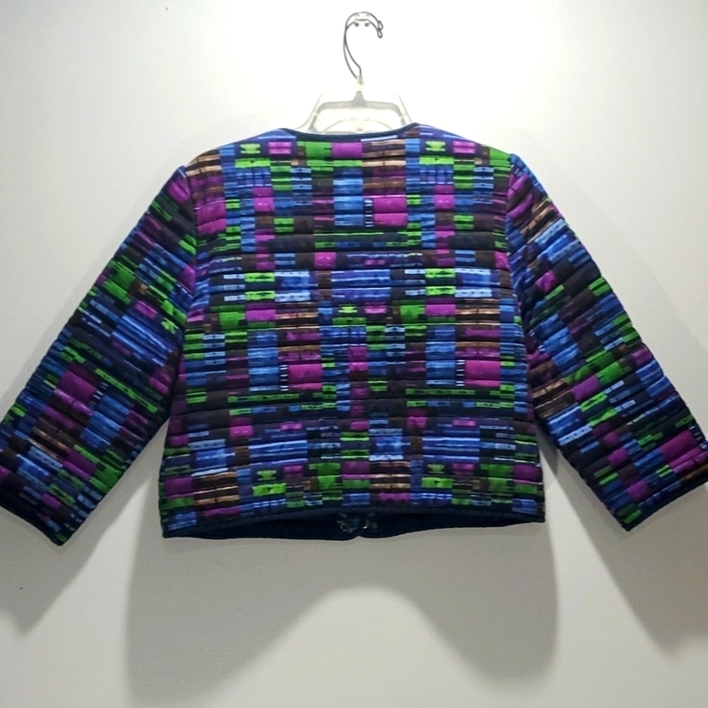 Worth Quilted Patchwork Print Cropped Jacket Medi… - image 3